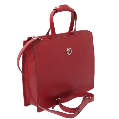 Palermo - Saffiano Leather briefcase 3 compartments for women